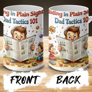 Father's Day Mug Design, Dad Tactics Digital Download, 15oz Mug Design, Commercial Use, Cute Cartoon, 300DPI, Digital Download
