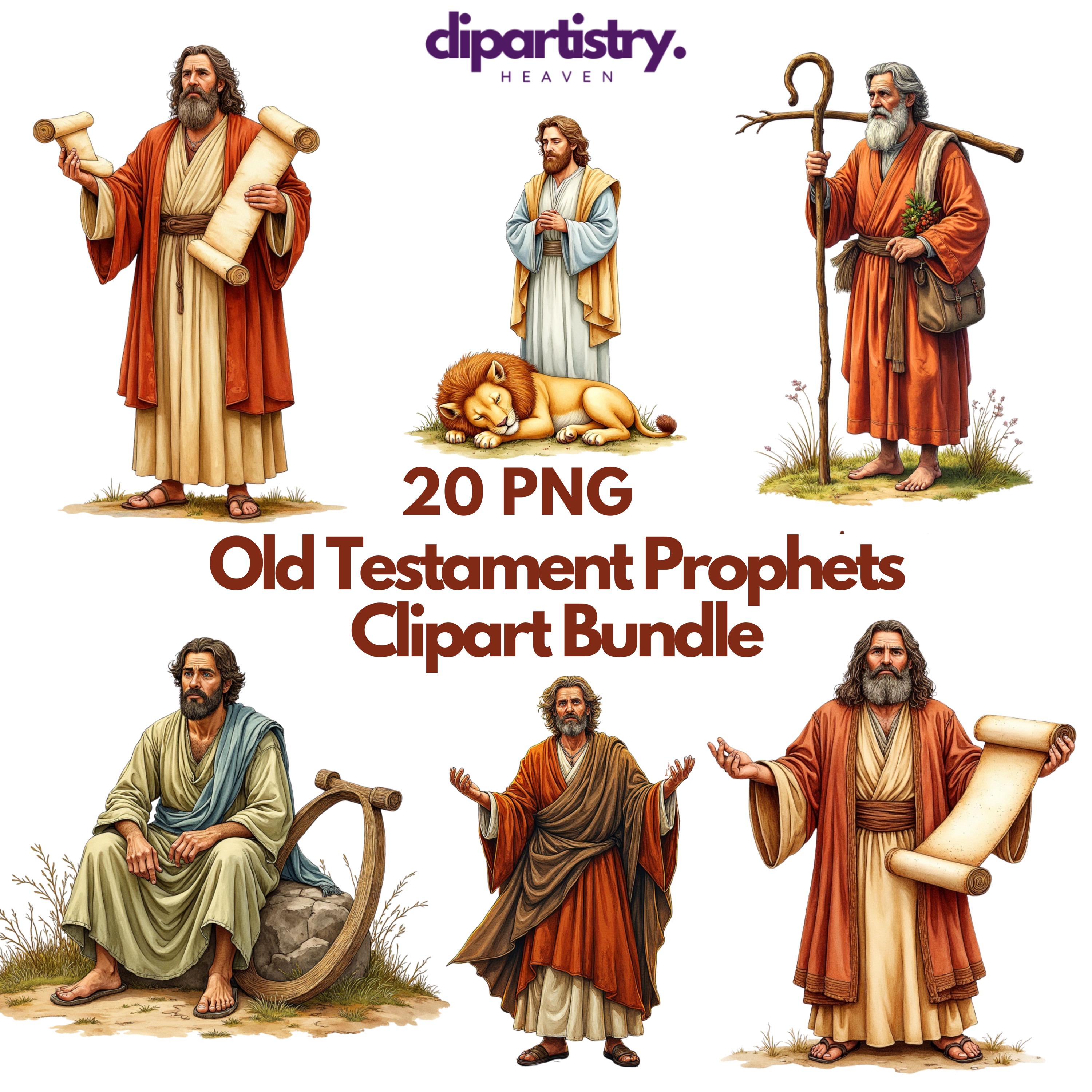Prophets Drawing Abstract Old Testament Prophets Clipart Set – 20 Bible Character Pngs for ...