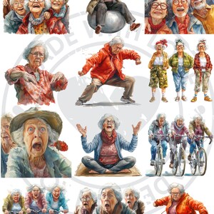 Funny Ladies Clipart Bundle - Watercolor PNG Collection for ...