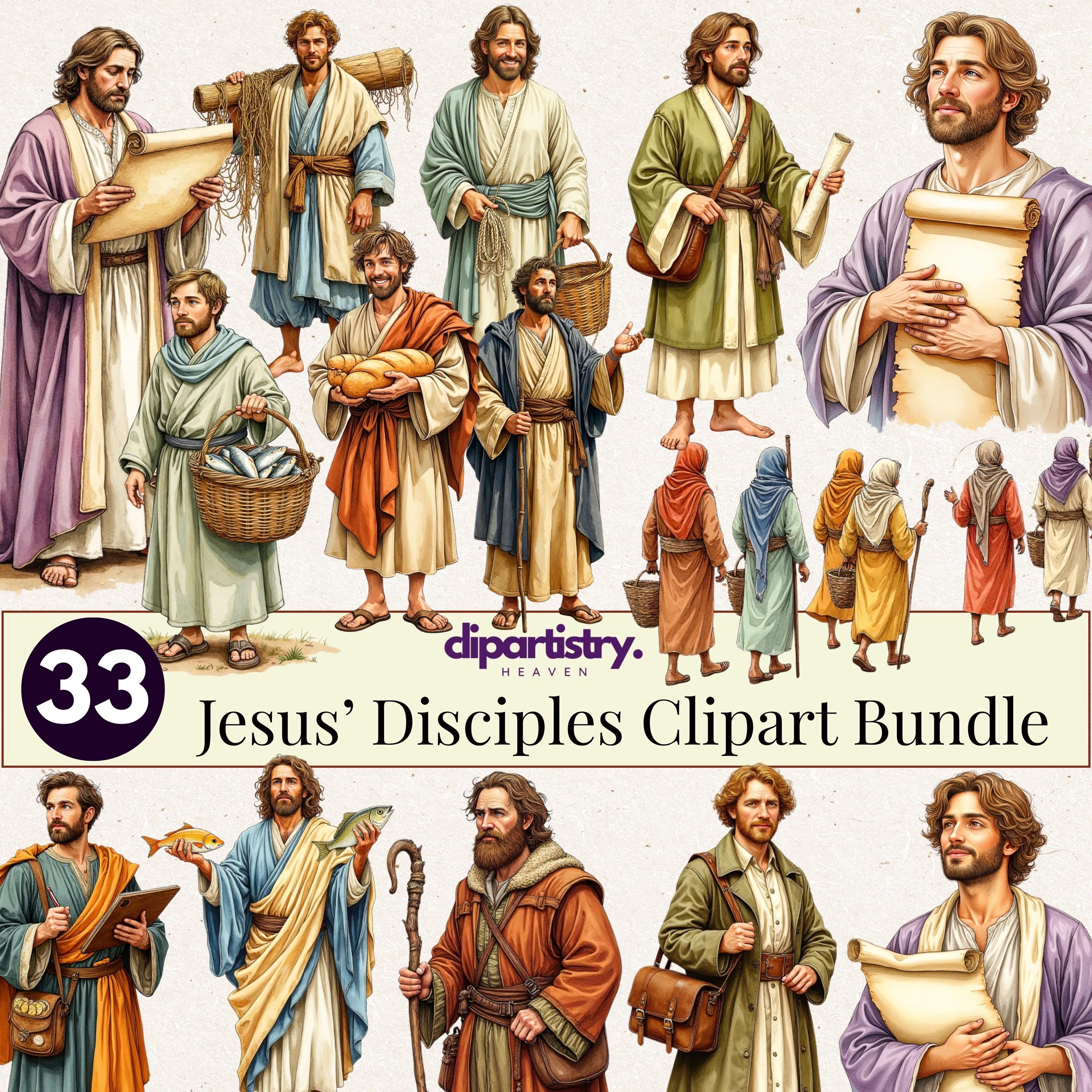 Jesus’ Disciples Clipart Bundle | 33 Characters PNG | Scripture Artwork ...