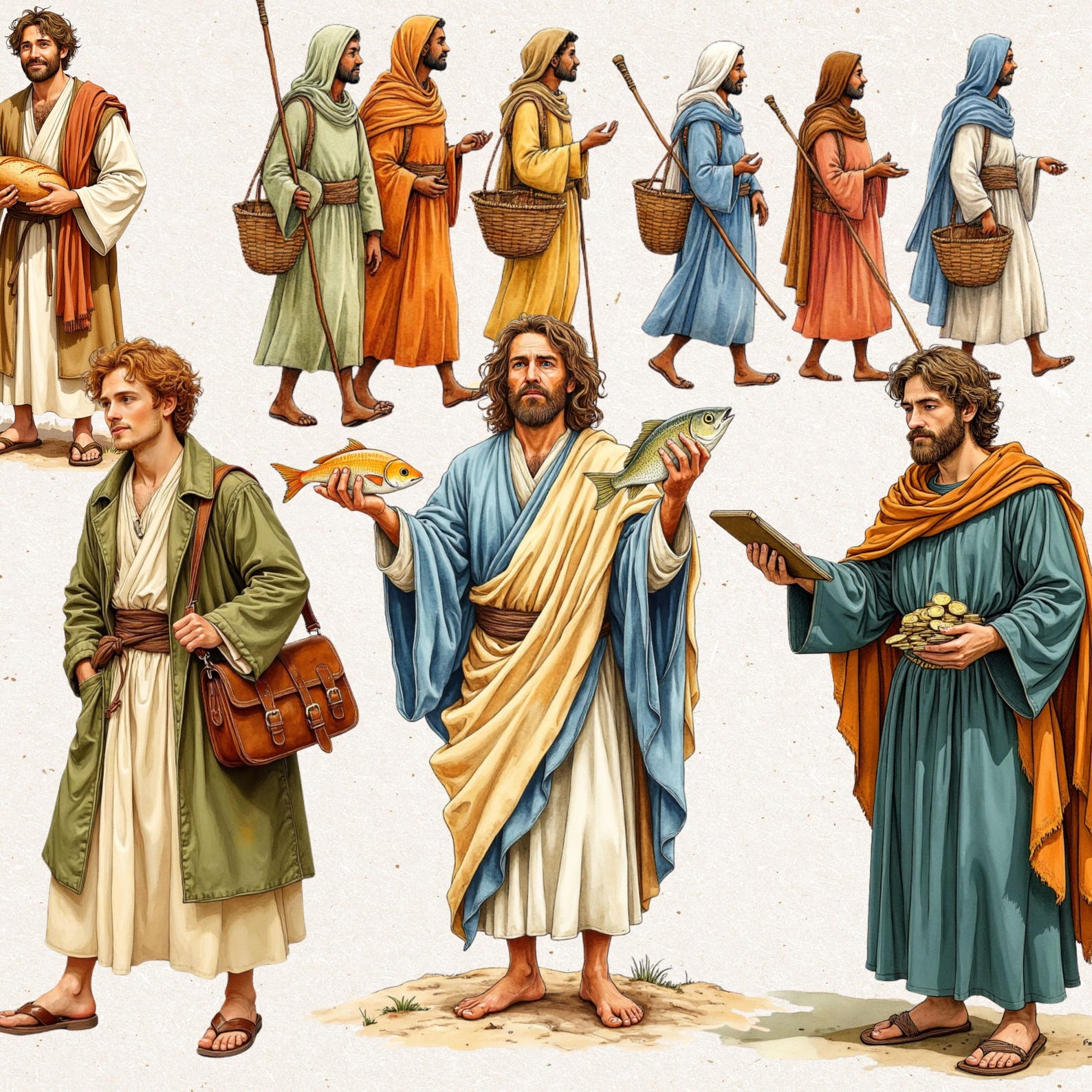 Jesus’ Disciples Clipart Bundle | 33 Characters PNG | Scripture Artwork ...