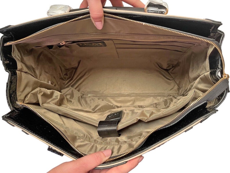 Rolling Briefcase Women | THE MONTECITO Python and Alligator Rolling iPad, Tablet Laptop Tote Briefcase or Carryall Bag immagine 4