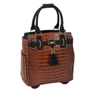 Tablet and E-Reader Cases | Petite Manhattan Rolling Briefcase | Roller Work Bag with Wheels | Fits 13&quot;-15&quot; Laptops | Professional Carry-on