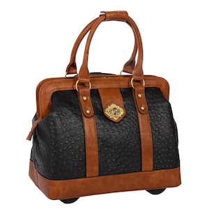 Bookbag for Women - The Charlotte Vintage Style Ostrich Roller Work Bags - Weekender Bag on Wheels - Womens Computer Tote Bag 13&quot;-15&quot;