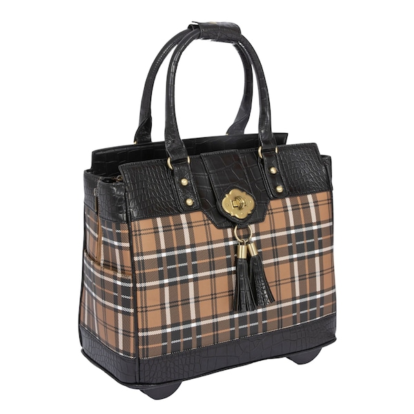 Mad For Plaid Rolling Laptop Bag Tote Briefcase or Carryall