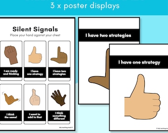 Carteles editables de señales silenciosas con las manos / Comunicación no verbal