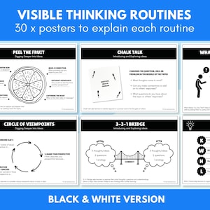 30 X Visible Thinking Routines Posters | Cultures of Thinking (black ...