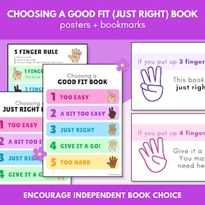 Choosing a Good Fit (Just Right) Book | Posters + Bookmarks