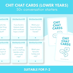 Chit Chat Karten | 50+ Gesprächsstarter für niedrigere Jahre (Grad F-2)