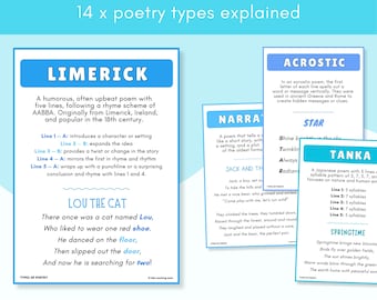 Tipos de poesía / 14 x Pósteres