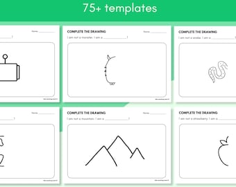 75 x Complete the Drawing (I am not a...) Templates (No Prep Drawing Activity)