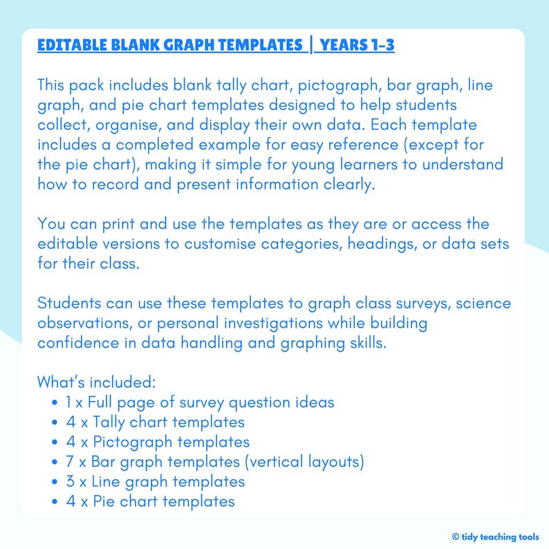 Editable Blank Graph Templates | Tally Chart, Pictograph, Bar Graph ...