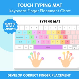 Printable Typing Mat for Kids | Keyboard Finger Placement Chart
