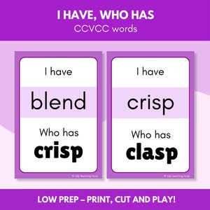 I Have, Who Has | 30 x CCVCC Words