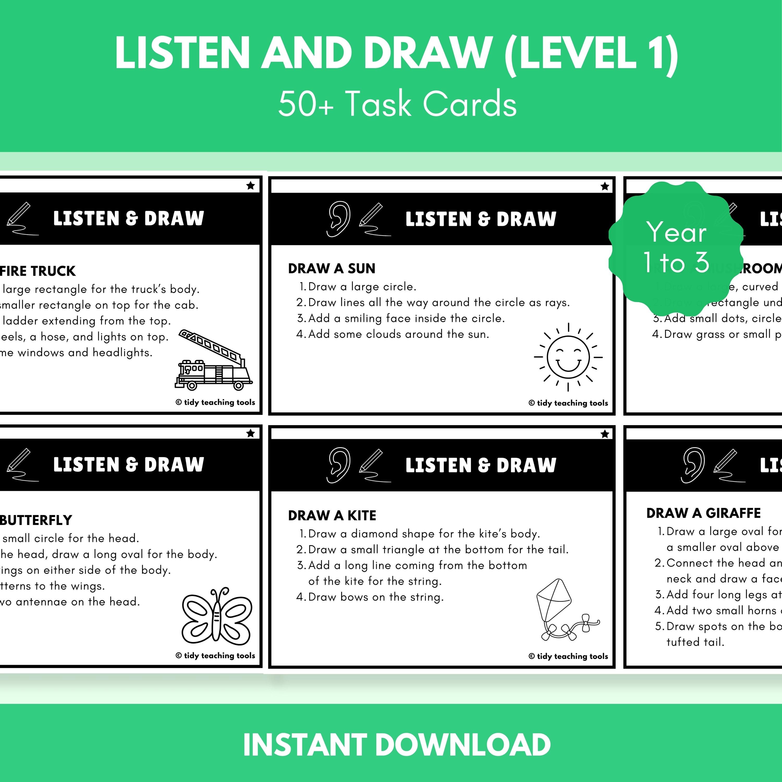 Listen + Draw | Level 1 (Grade 1, 2 & 3)
