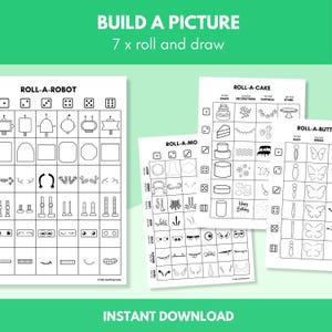 7 x Build a Picture / Roll and Draw (No Prep Drawing Activity)