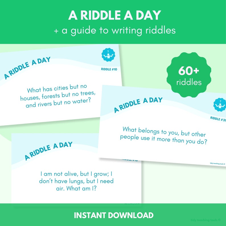 A Riddle A Day | 60+ Riddles and Answers - Etsy