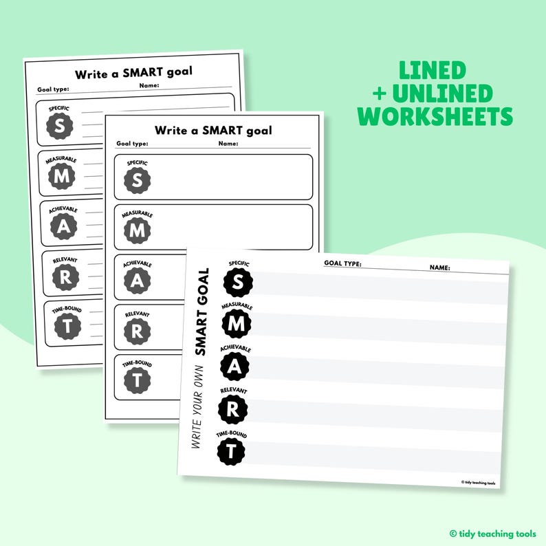 SMART Goal Setting for Kids | Worksheets & Posters - Etsy