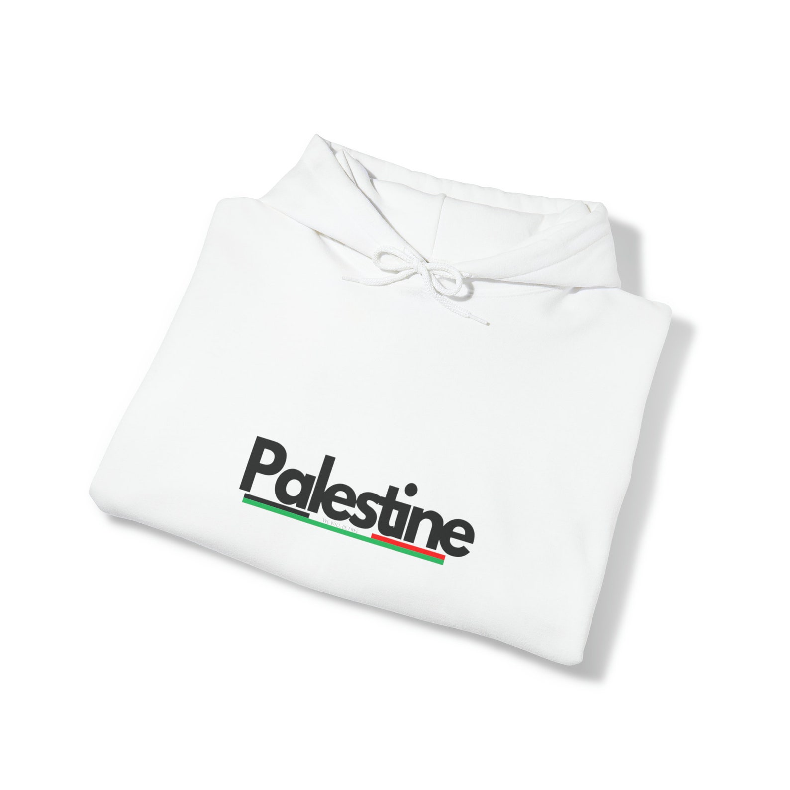urbvn Free Palestine Design Printed Oversize Black Hooded Sweatshirt