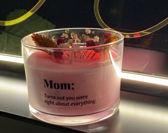 Mother's Day Soy Candle, Mother's Day Gift, Gift For Her, Gift For Mom, Candle For Mum, Scented Soy Candle, Happy Mother's Day, Jar Candles