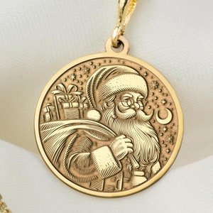 14K Solid Gold Santa hat necklace,Santa hat jewelry, Christmas jewelry, holiday jewelry, Santa necklace, Christmas pendant, Santa 2024 hat gift.