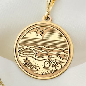 14K Solid Gold Fahrrad Anhänger, Fahrrad Schmuck, zierliche Fahrrad Halskette, Sport-Liebhaber-Geschenk, Sport Schmuck, Geschenk für sie, Fahrrad Geschenk