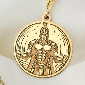 14K Solid Gold Spartan Necklace, Spartan Charm Pendant, Personalized Spartan Jewelry, Silver Spartan Charm, Ancient Greek Charm, Woman Gift