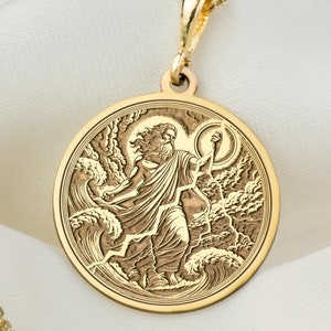 14K Solid Gold Zeus Pendant, Greek Mythology Zeus Charm Necklace, Father of God Jewelry, Silver Zeus Necklace, Greek Mythology Lover Gift