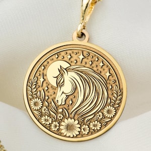 14K Solid Gold Horse Necklace, Personalized Horse Necklace, Handmade Animal Jewelry, Best Friend Gift, Animal Jewelry Horse Lover Gift