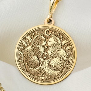 14K Solid Gold Katzenliebhaber, Zierlicher Katzen Schmuck, Silber Katzenanhänger für Tierliebhaber, personalisierter süßer Katzenliebhaber Anhänger, Valentinstag Geschenk
