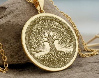 Tree of Life Pendant: Yggdrasil Viking Necklace, Sacred Nature Jewelry