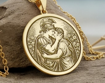 Achilles and Patroclus Necklace, Mlm Pendant, Ancient Lovers Necklace