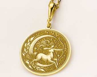 14K Solid Gold Woman Centaur Charm Pendant, Silver Centaur Sagittarius Necklace, Mythical Fantasy Jewelry, Minimalist Centaur Pendant