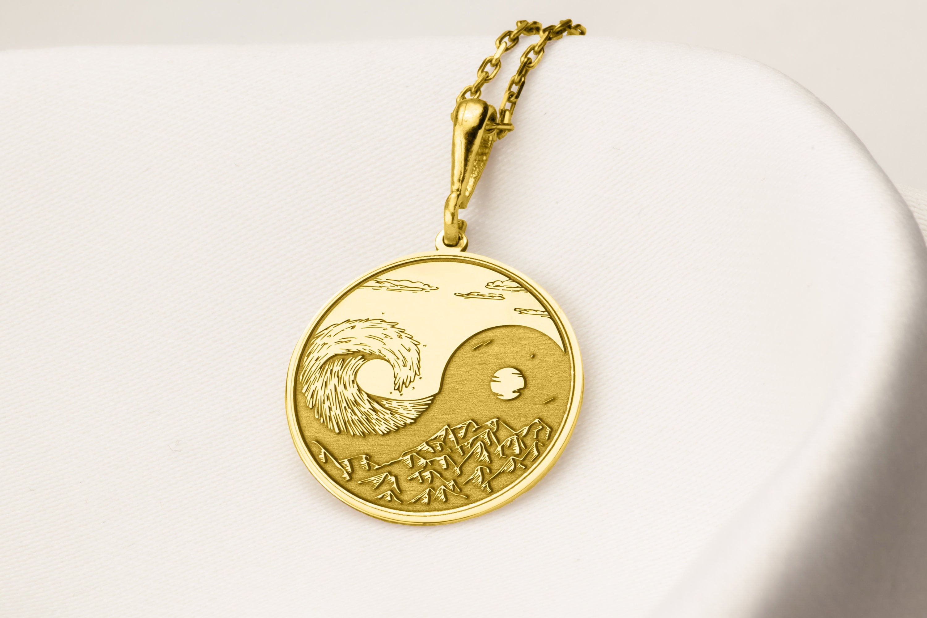 Collier Homme Pendentif Zen Yin Yang - Chaine Acier 60 Cm - Bijoux Des Lys - Neuf Étiqueté