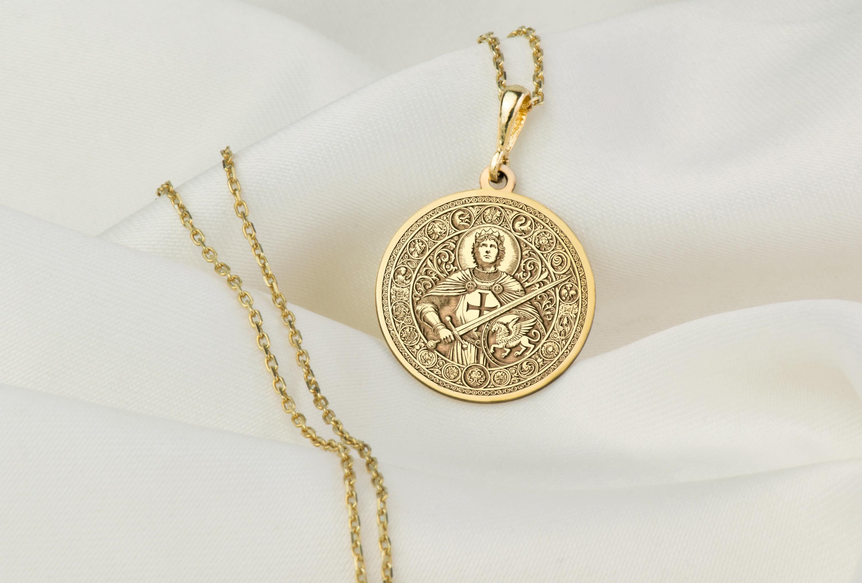 14Kゴールド キング・ボールドウィン4世 メダリオンネックレス：Leper King Jewelry - Etsy 日本