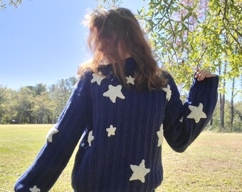 Coraline Inspired Star Sweater Crochet Pattern: Blue Sparkle, Glow-in-Dark  (PDF Pattern)