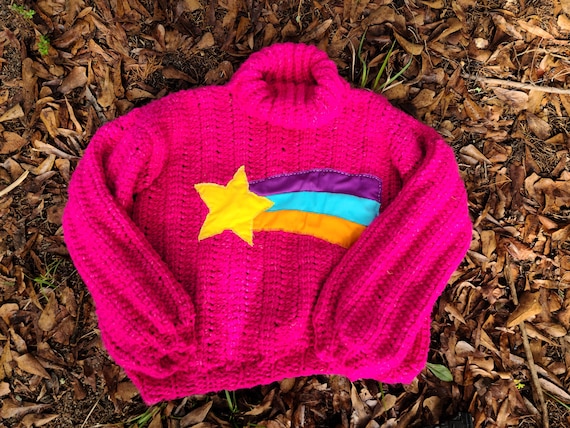 Fluffy Pink Shooting Star Sweater Crochet Pattern Inspired by