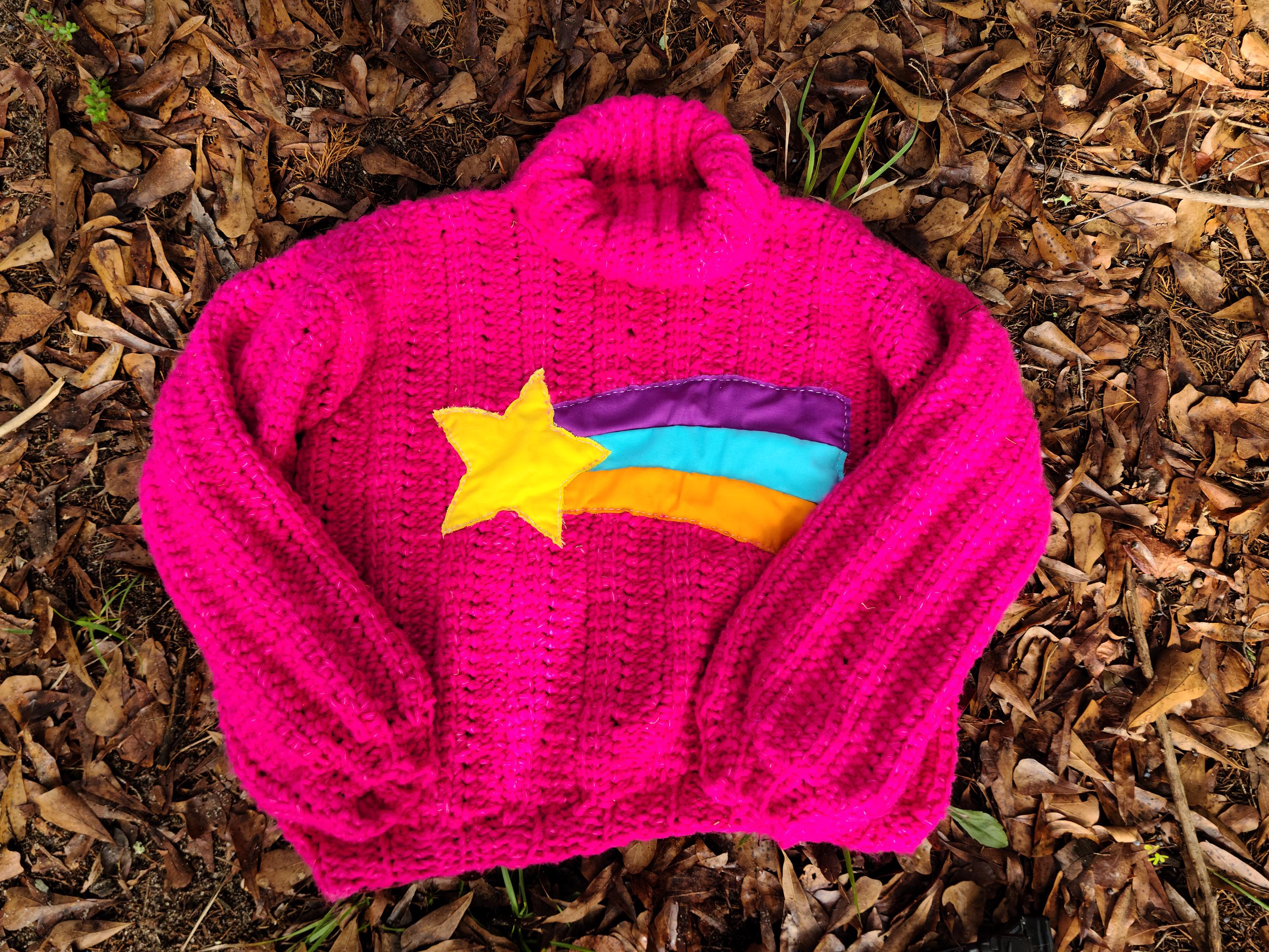 Fluffy Pink Shooting Star Sweater Crochet Pattern Inspired by