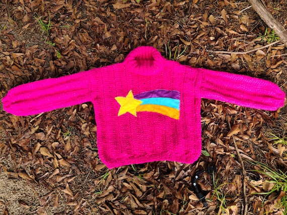 Fluffy Pink Shooting Star Sweater Crochet Pattern Inspired by
