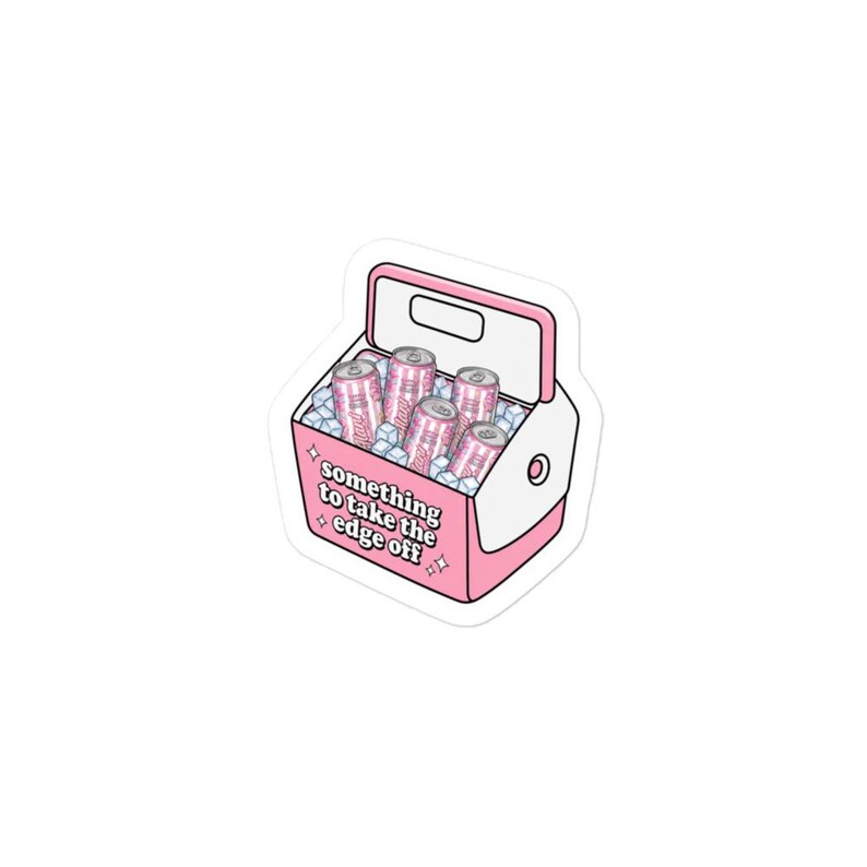Alani Energy Drink Sticker | Pink Cooler Sticker | “Something to Take the Edge Off” | Water Bottle Laptop Decal | Trendy Sticker
