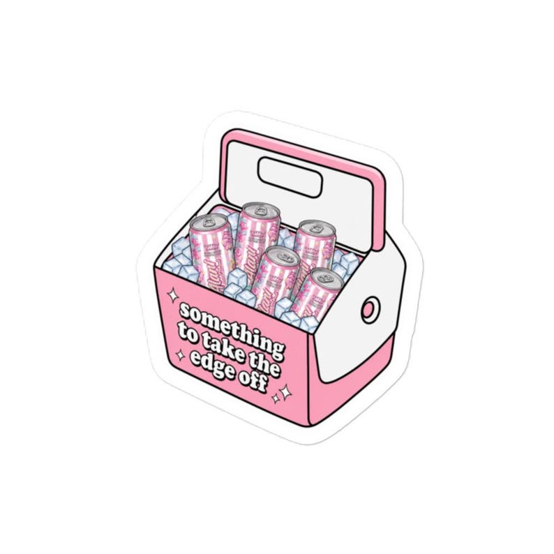 Alani Energy Drink Sticker | Pink Cooler Sticker | “Something to Take the Edge Off” | Water Bottle Laptop Decal | Trendy Sticker