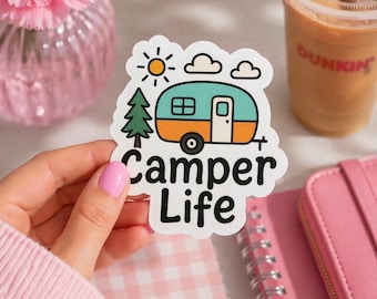 Camper Life Sticker | RV Travel Decal | Adventure Camping Sticker | Road Trip Lover Gift
