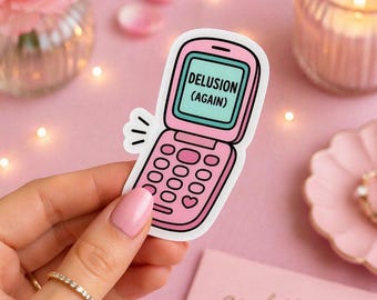 Phone Sticker | Funny Humor Decal | Cute Aesthetic Sticker | Waterproof Vinyl for Laptop & Water Bottle