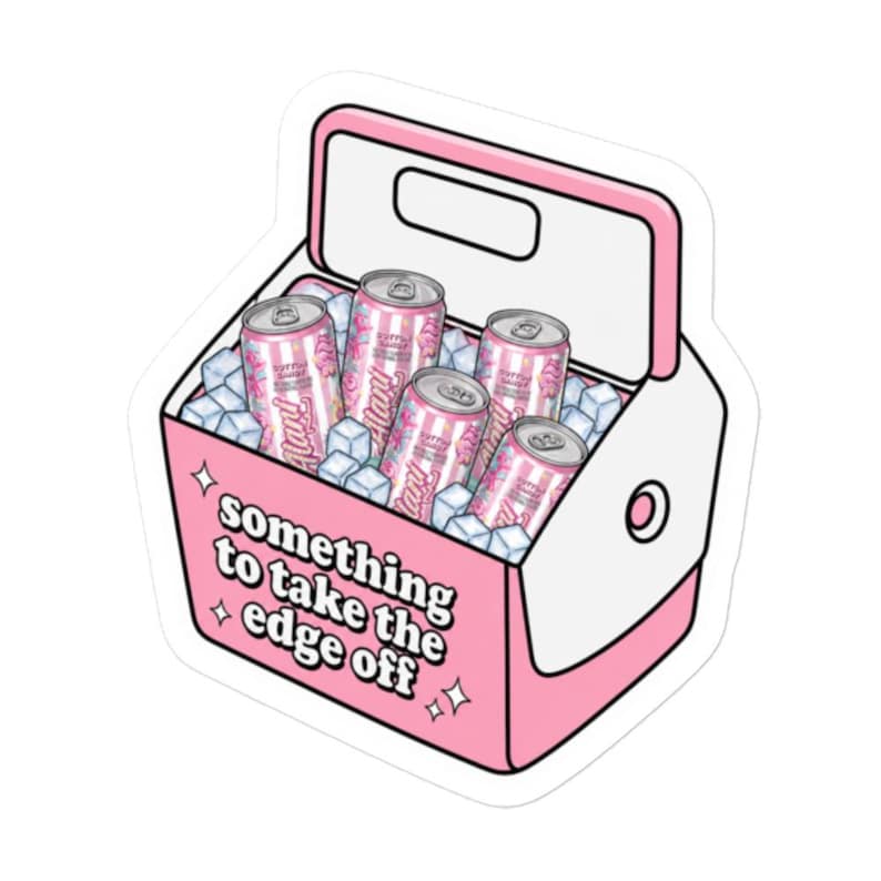 Alani Energy Drink Sticker | Pink Cooler Sticker | “Something to Take the Edge Off” | Water Bottle Laptop Decal | Trendy Sticker