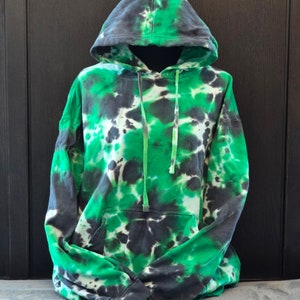 Green and Black Tie Dye Hoodie Etsy