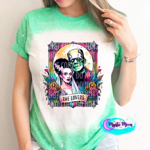 The Lovers, tarot card, Frankenstein, funny t-shirts, Bleached Shirt, for her, graphic tee, plus size, Custom Shirt