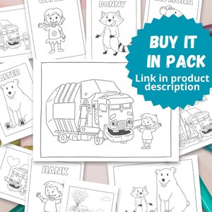 Printable Coloring Page Trash Truck Netflix Birthday Decoration Gran ...