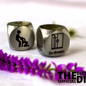 Love Connection Position & Location Selector Dice Set - Couples Intimate Game - Custom Engraved Pair - Personalized Locations and Positions