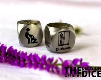 Love Connection Position & Location Selector Dice Set - Couples Intimate Game - Custom Engraved Pair - Personalized Locations and Positions