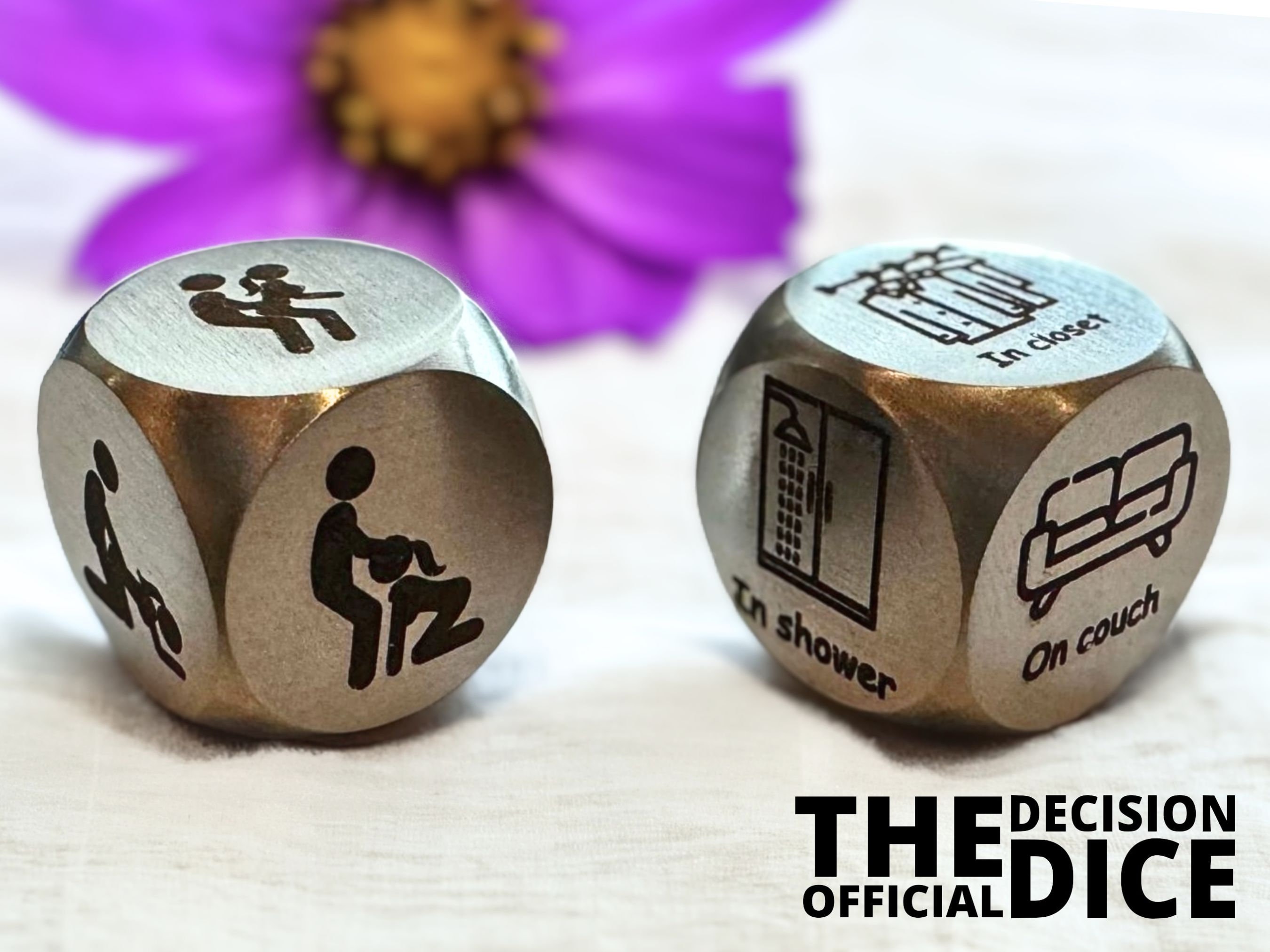 Love Connection Position & Location Selector Dice Set - Couples Intimate Game - Custom Engraved Pair - Personalized Locations and Positions